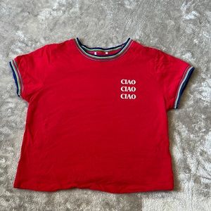 red ciao crop top